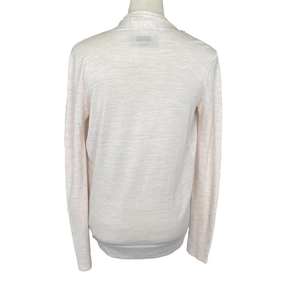 All Saints Drina Ribbed Cardiga Merino Wool Asymmetrical Drape Cardigan Women M - Picture 5 of 11